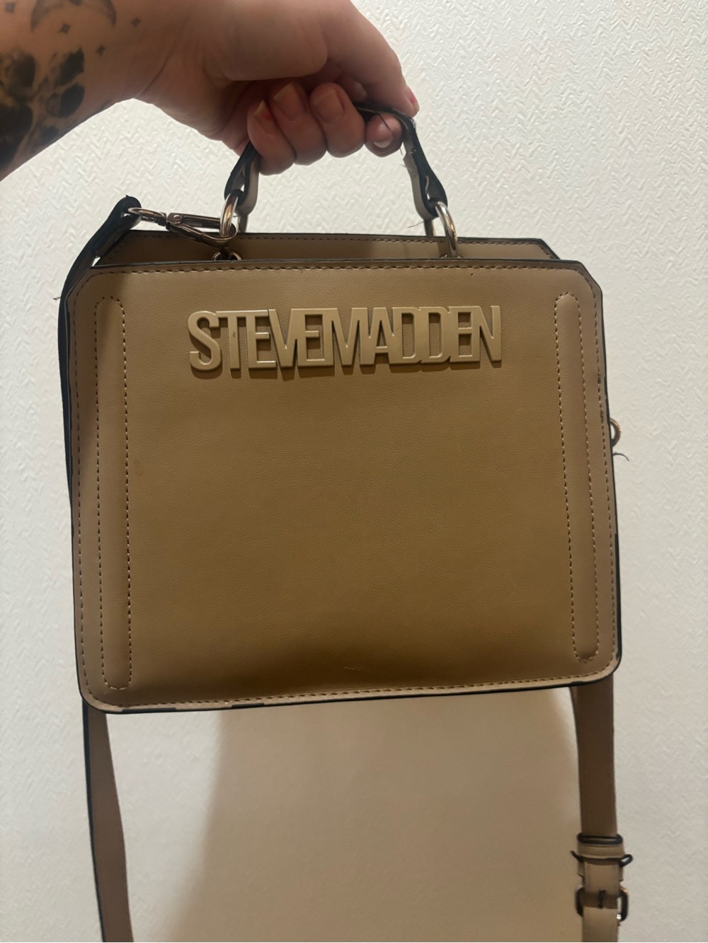 Steve Madden Camel Tan Top-Handle Satchel